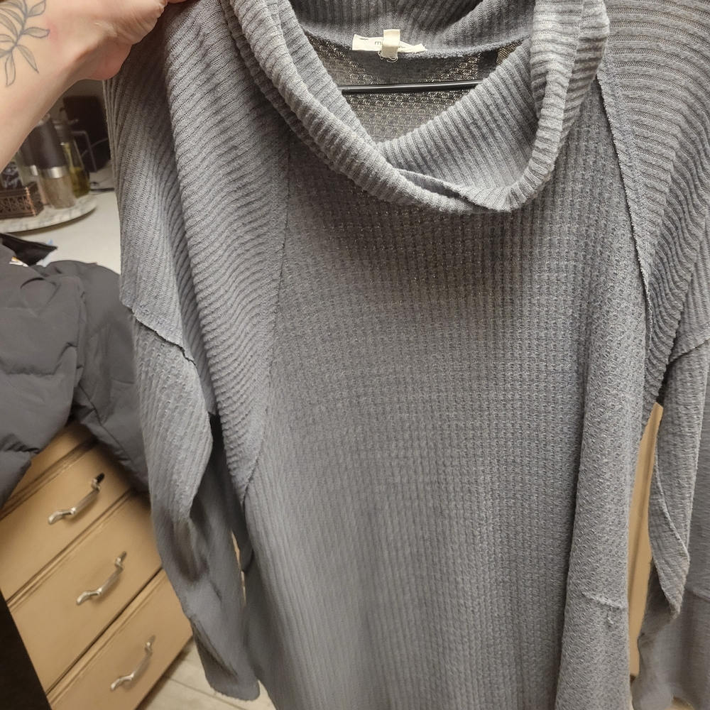 NWoT Maurices Ribbed Gray Cowl Neck Sweater